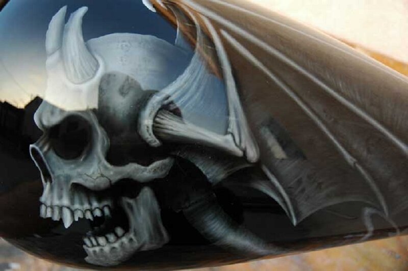 skull with bat wings
