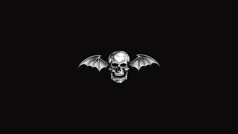 Skull with Bat Wings — Black, Dark, Illustration