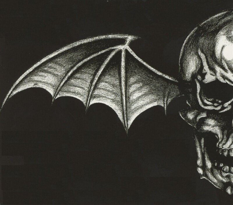 Skull with Bat Wings — Black, Dark, Ominous, Illustration
