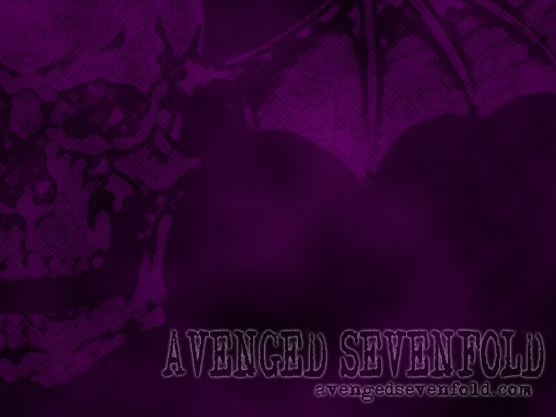 Skull with Bat Wings — Purple
