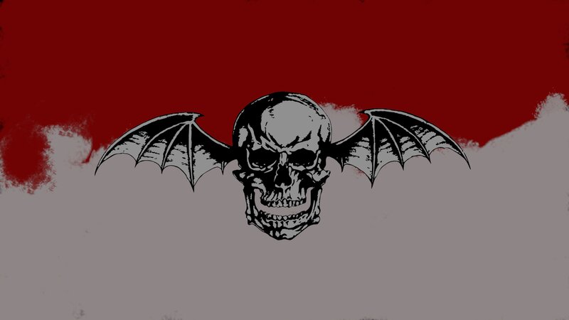 Skull with Bat Wings — Red