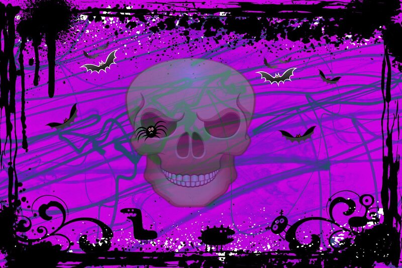 Skull with Bats and Spider