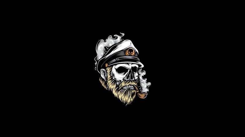 Skull with Beard and Hat