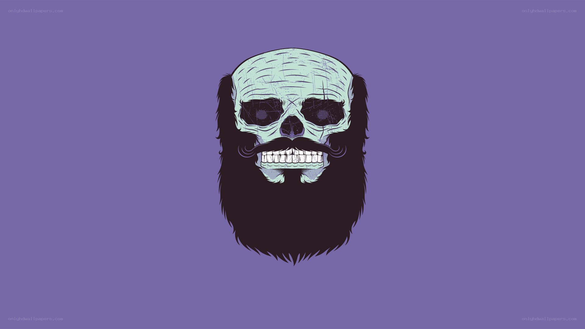 skull with beard and mustache