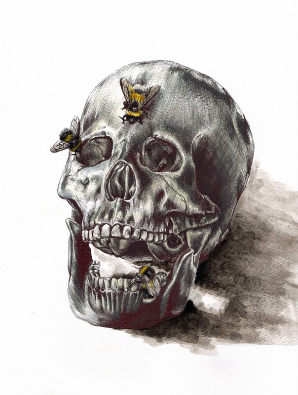 Skull with Bees
