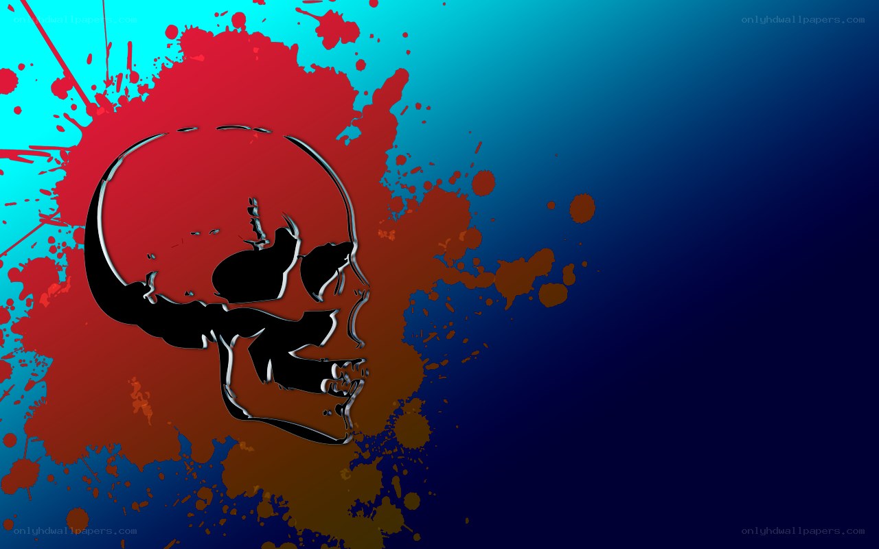 skull with blood splatter