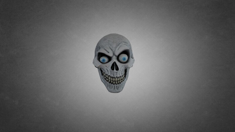 Skull with Blue Eyes — Gray