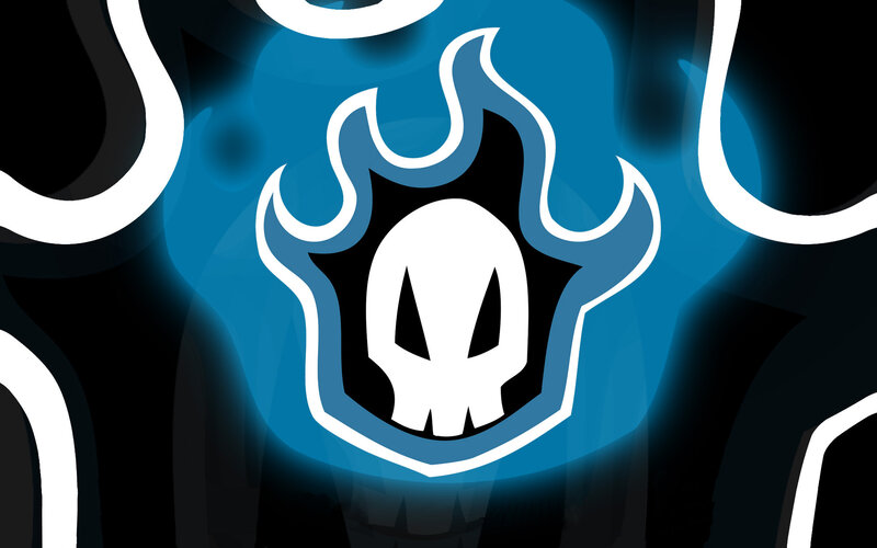 Skull with Blue Flames — Dramatic