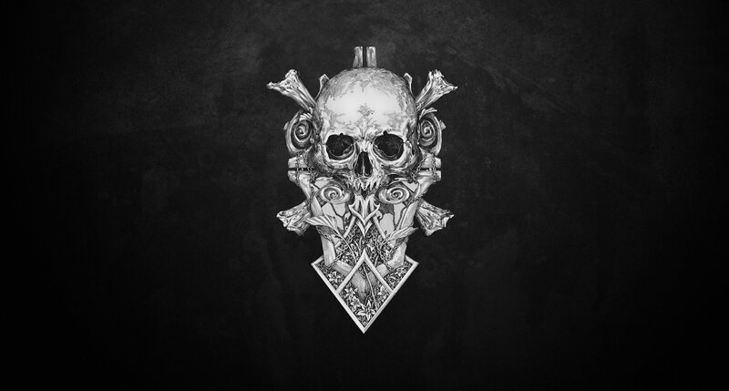 Skull with Bones and Chains