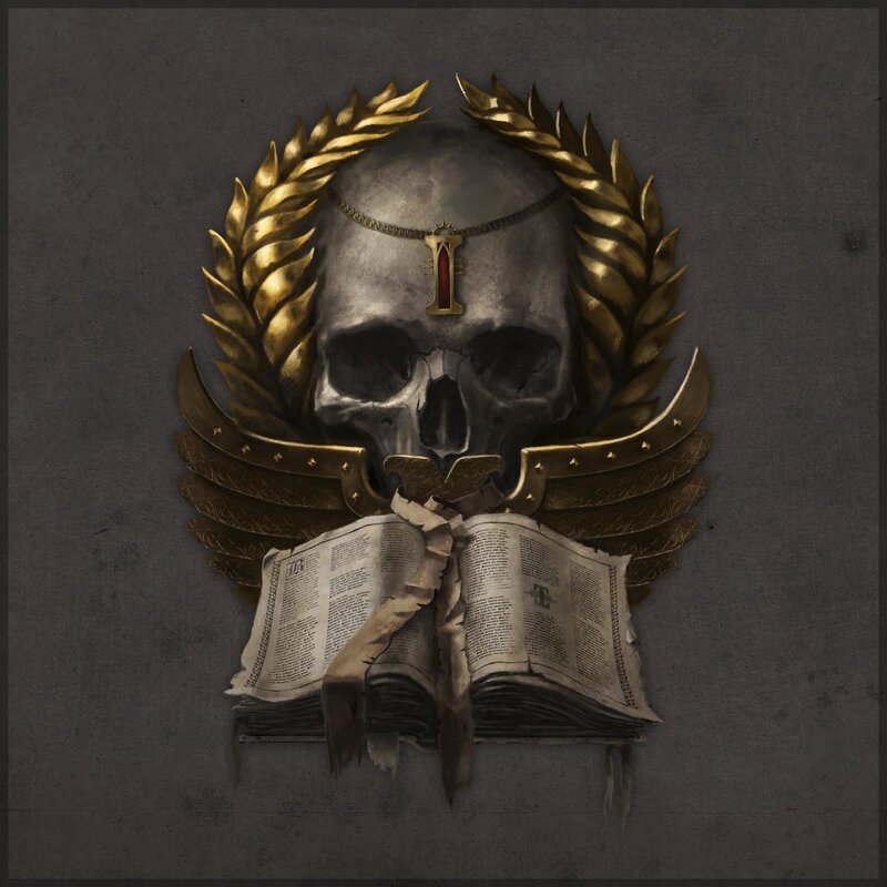 Skull with Book and Wings