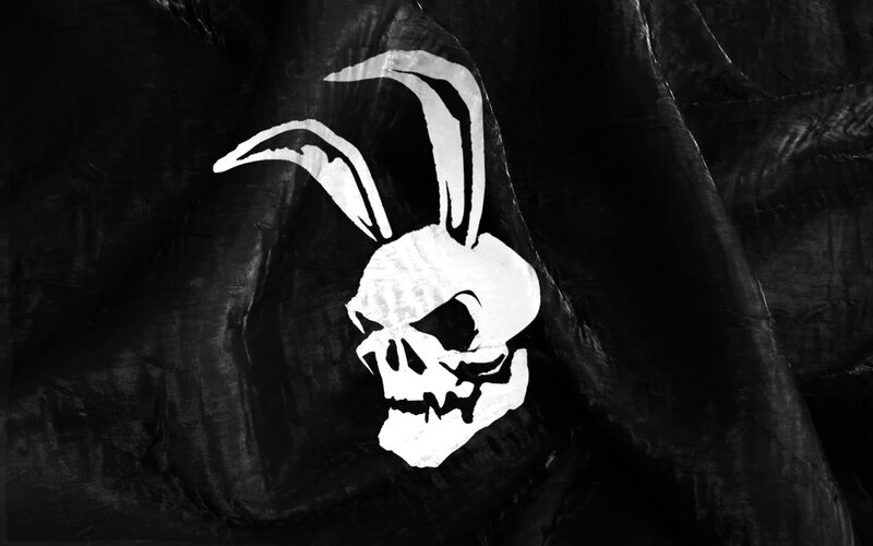 skull with bunny ears flag