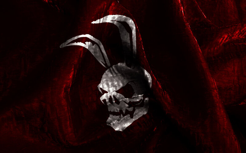 skull with bunny ears flag