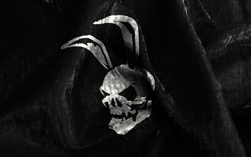 skull with bunny ears flag