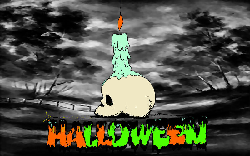 Skull with Candle — Black