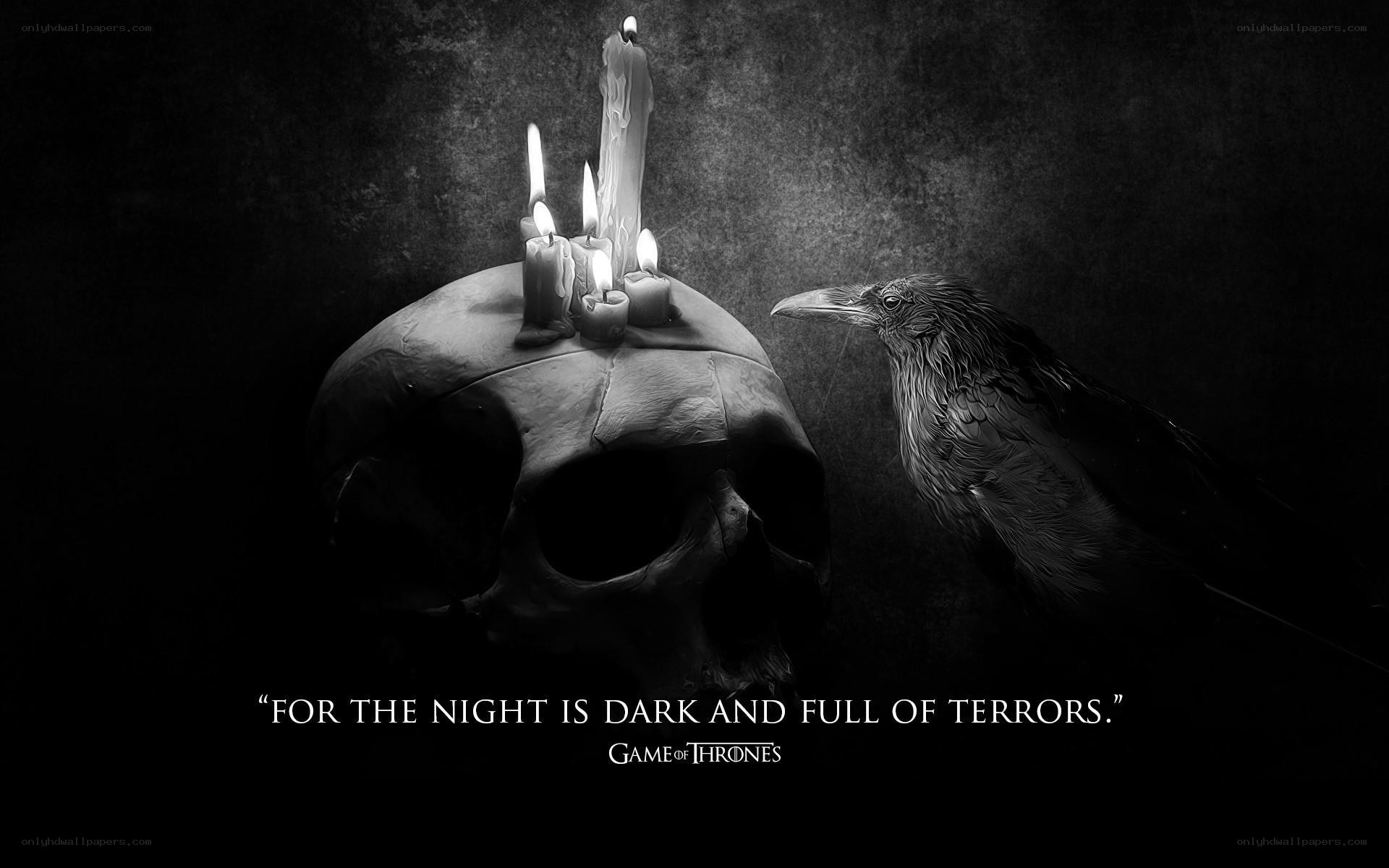 skull with candles and crow