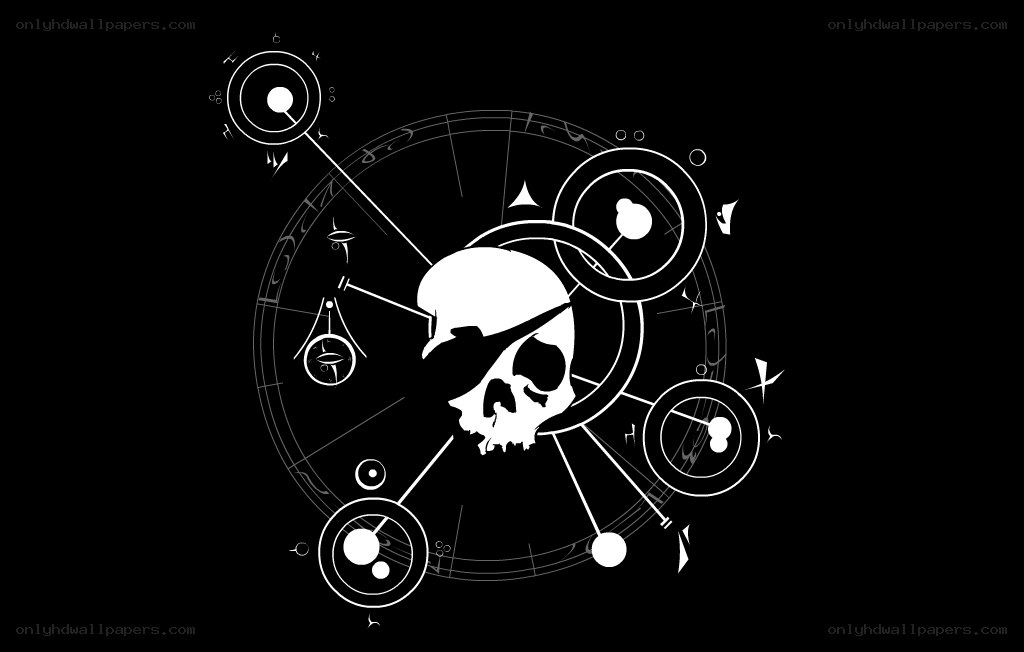 skull with celestial symbols