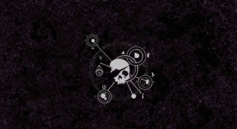 skull with celestial symbols