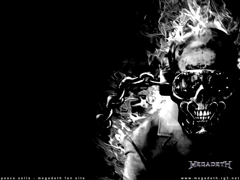 Skull with Chains and Flames — Black