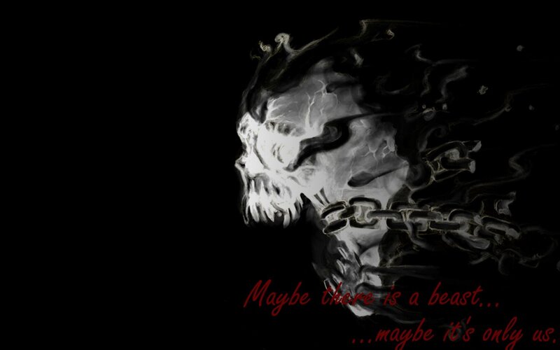 skull with chains artwork