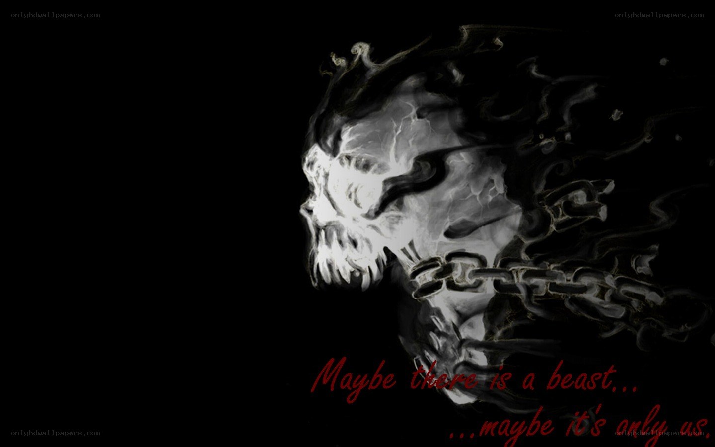 skull with chains artwork