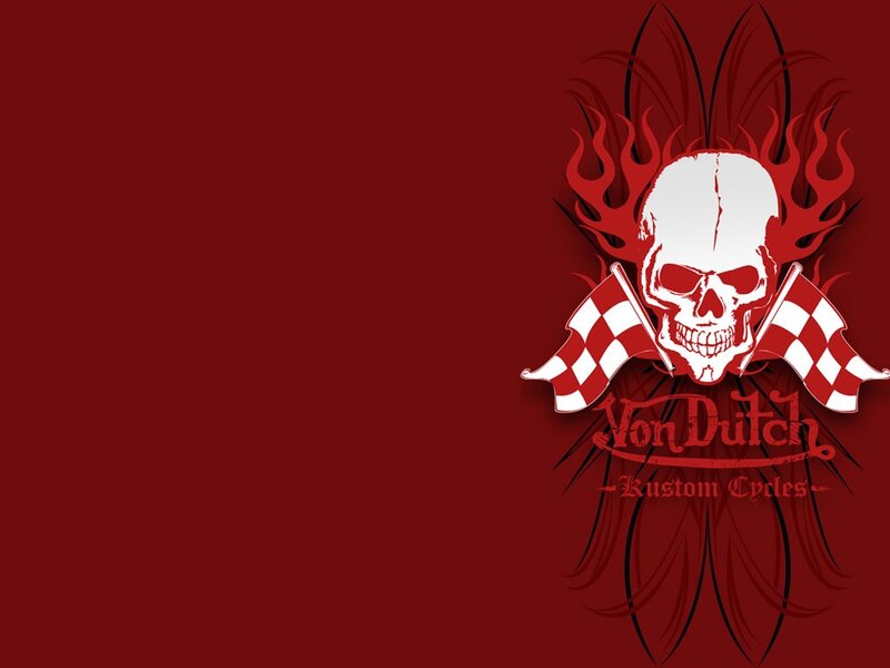 skull with checkered flags logo