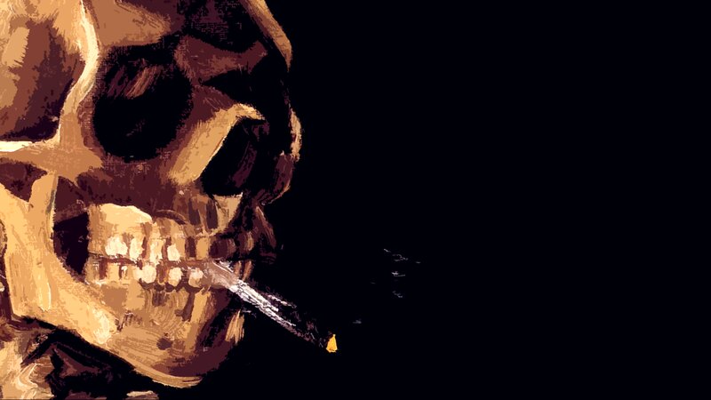 Skull with Cigarette