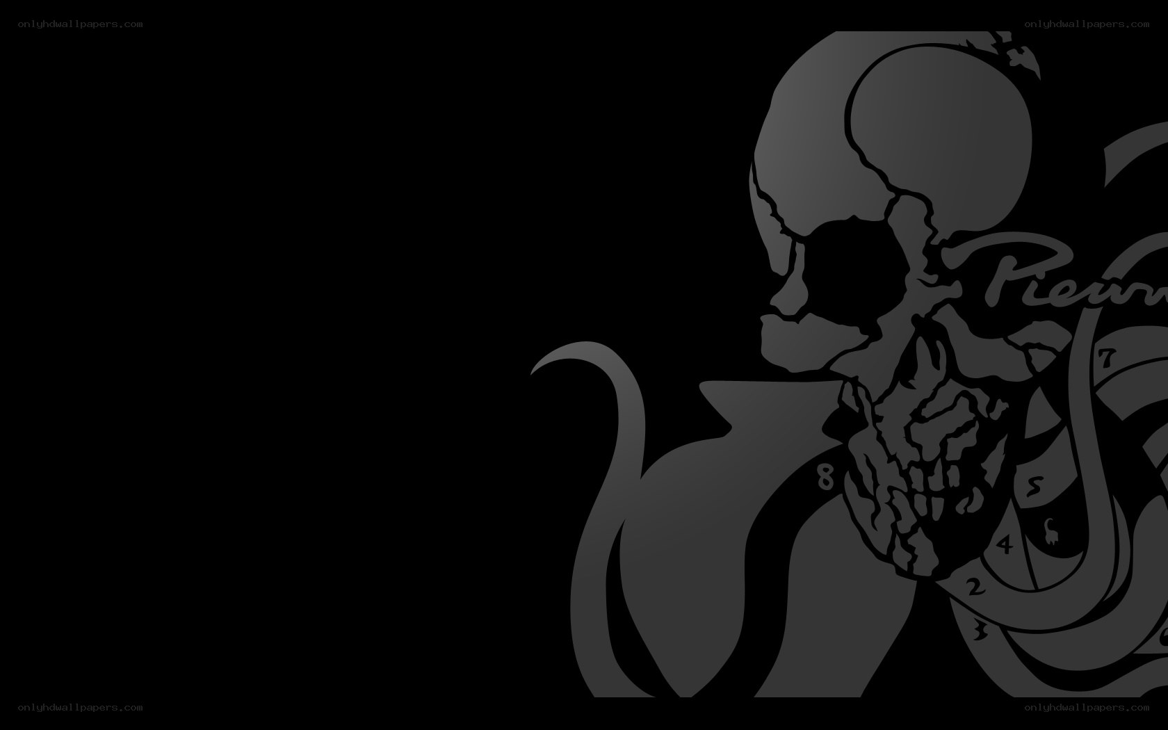 skull with clock design