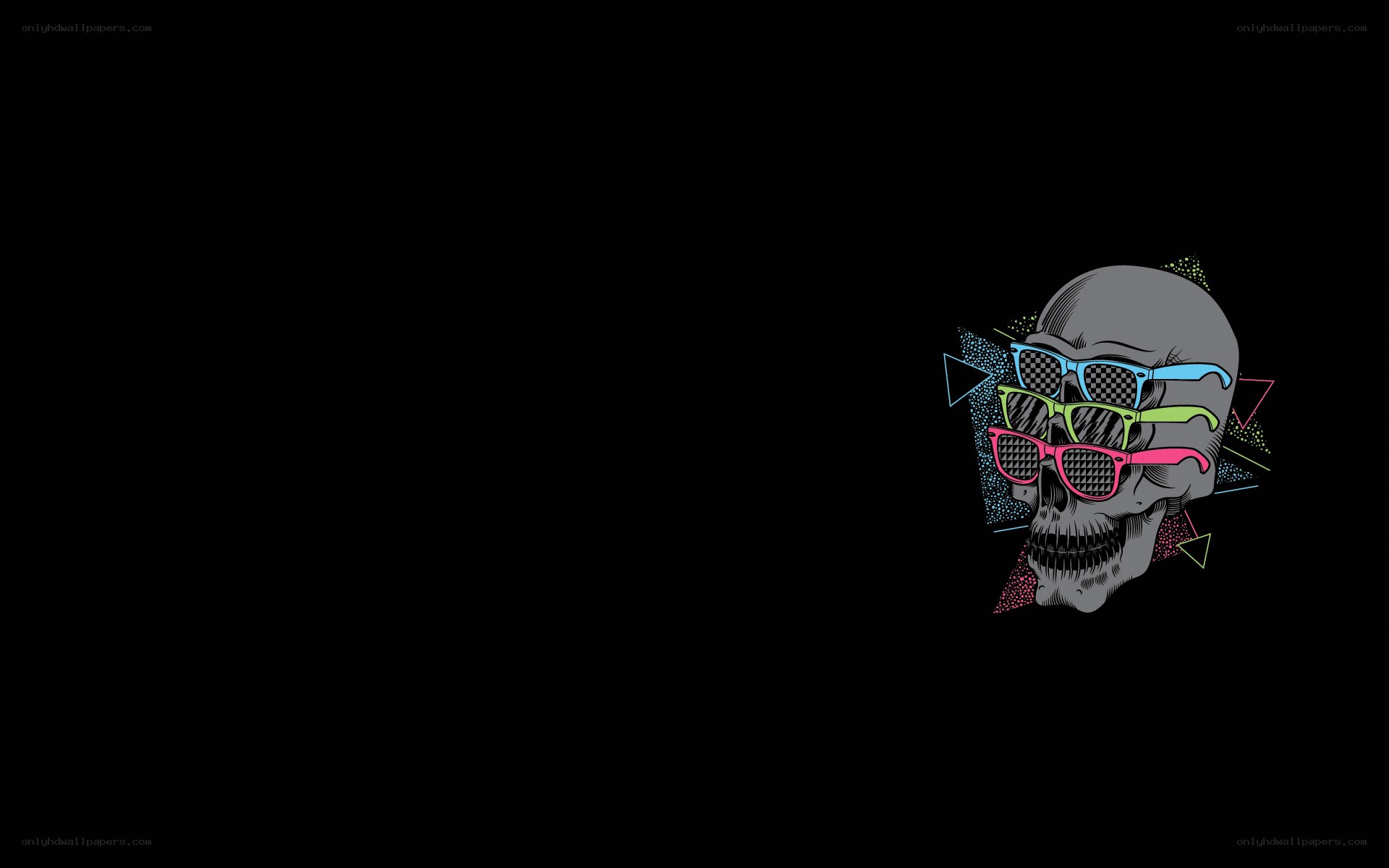skull with colorful sunglasses