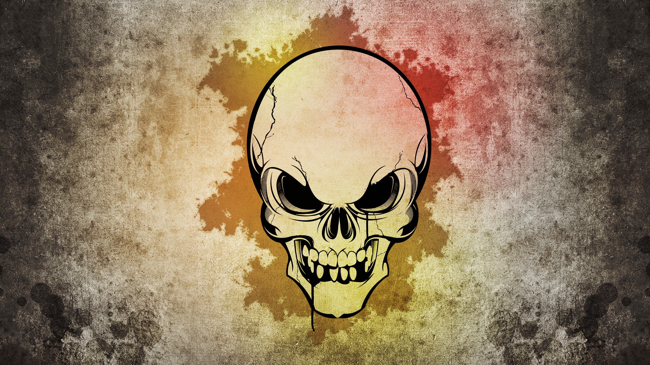 skull with cracked texture