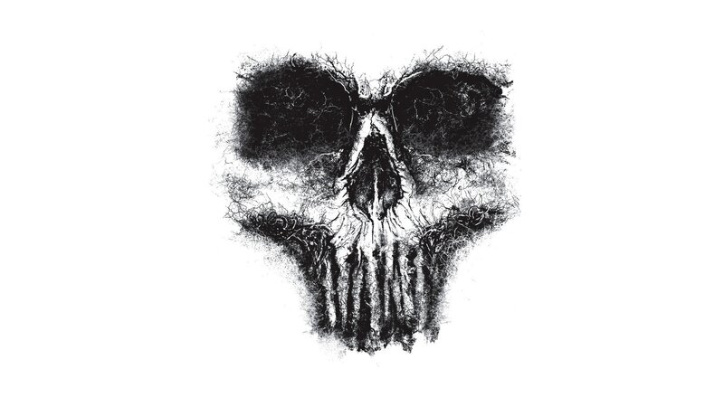 Skull with Cracked Texture — Black