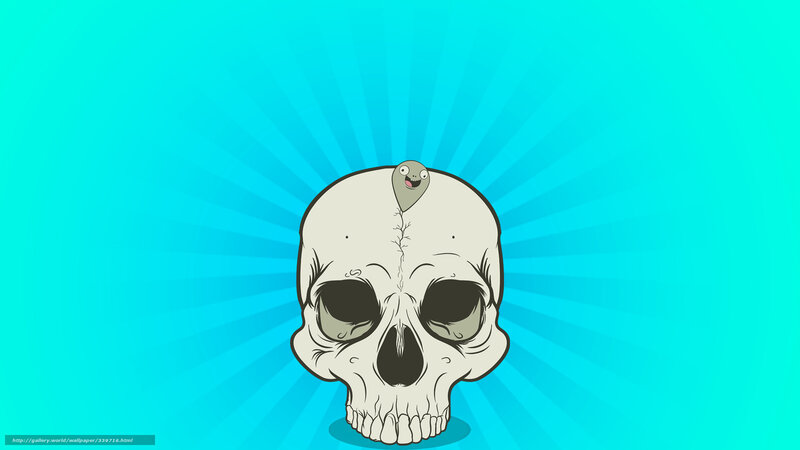 Skull with Creature on Top — Blue