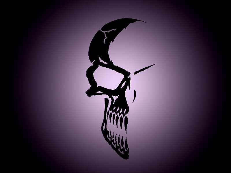 skull with crescent moon