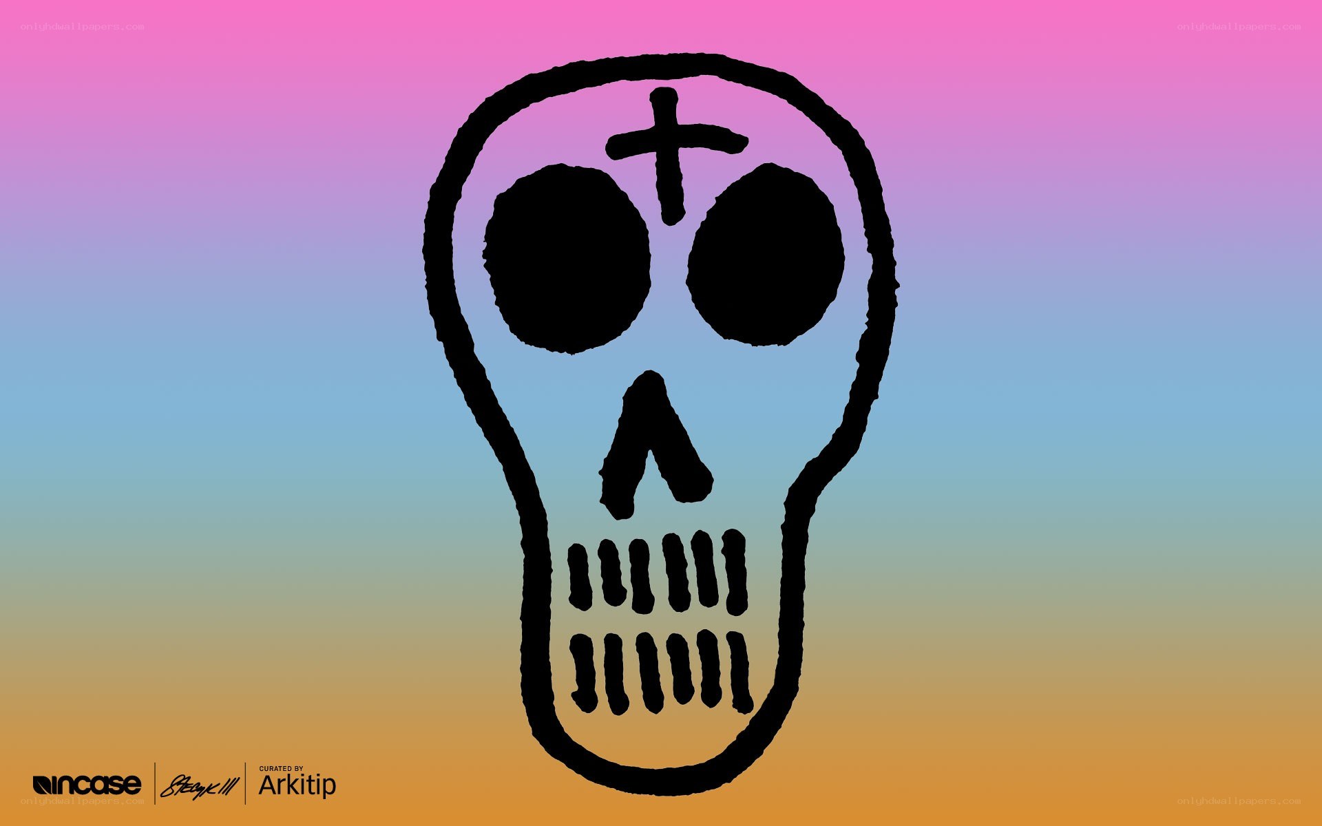 skull with cross on gradient