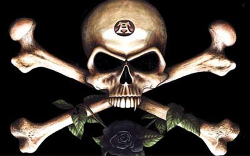 Skull with Crossbones — Black, Dark, Digital Art