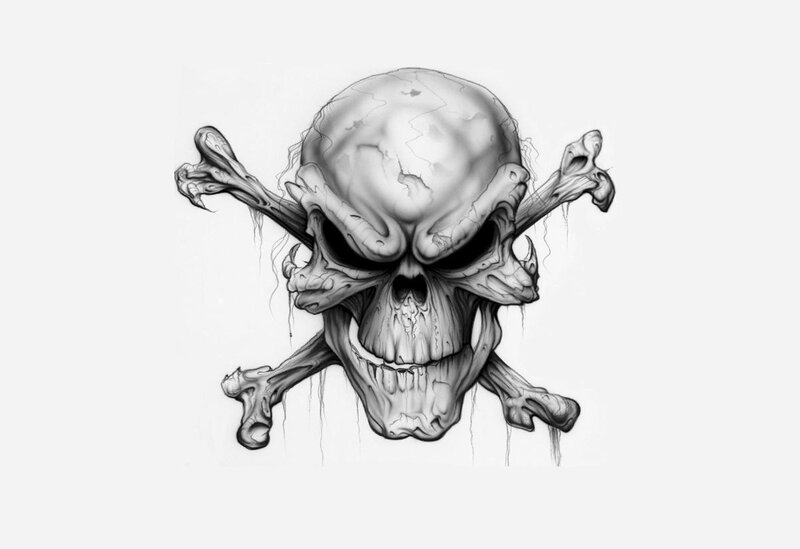 Skull with Crossbones — Black, Dark