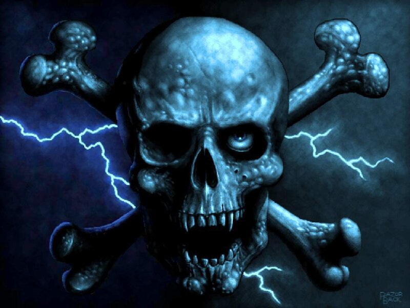 Skull with Crossbones — Blue