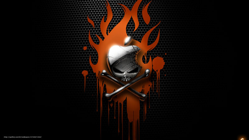 Skull with Crossed Bones — Black, Dark, Digital Art