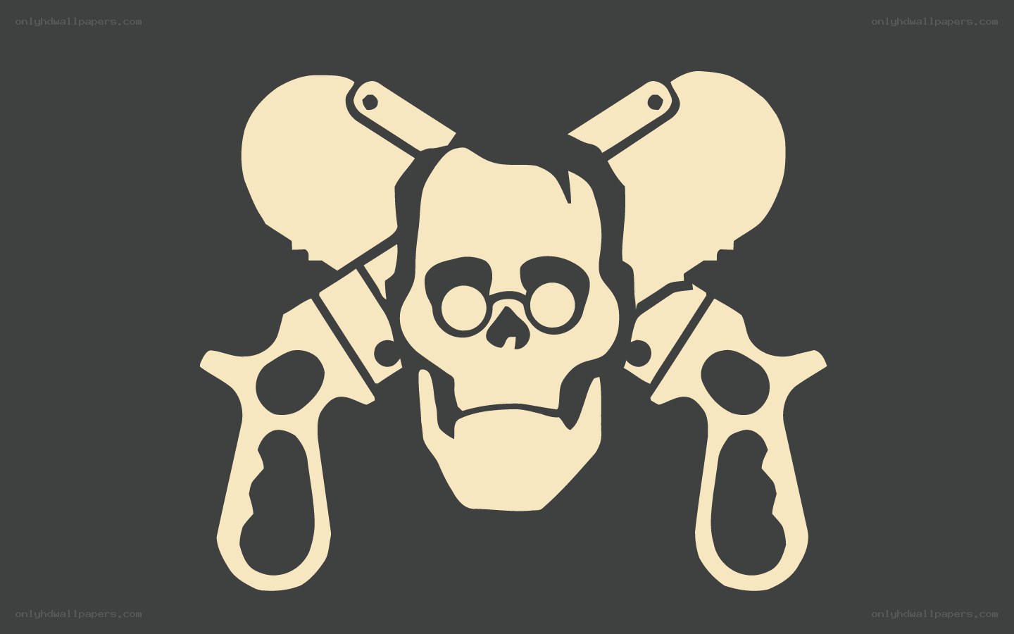 skull with crossed pistols