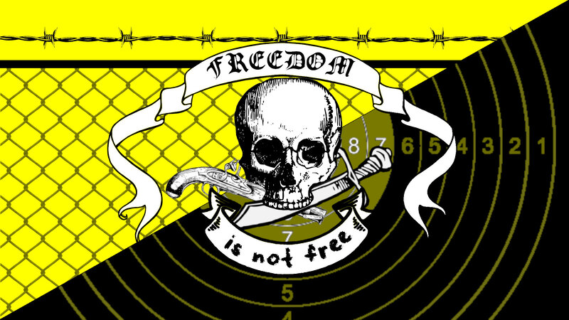 Skull with Crossed Weapons — Yellow
