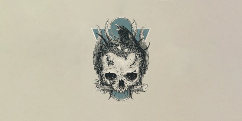 Skull with Crow and Bones