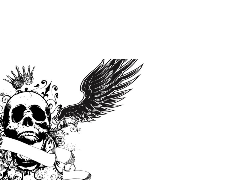skull with crown and wings