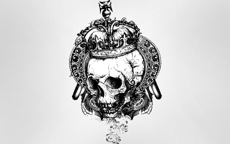 Skull with Crown — Black