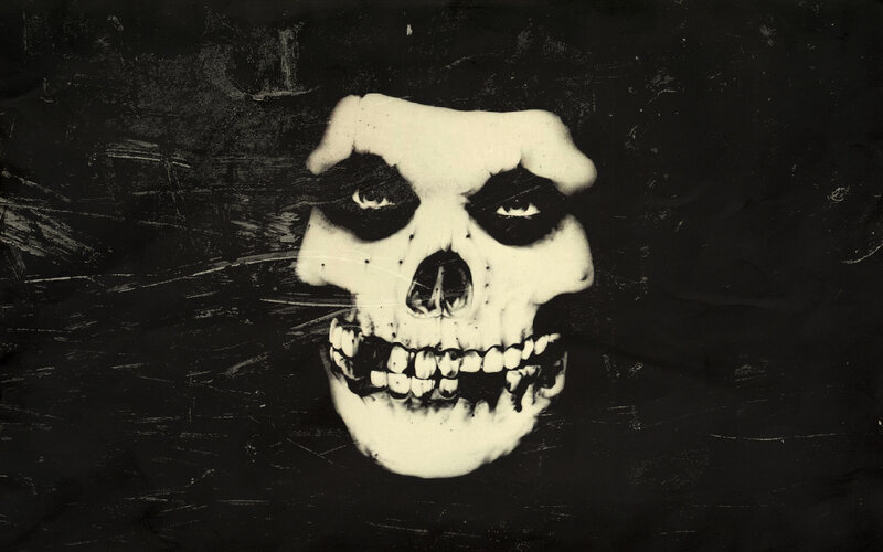 skull with dark eye makeup
