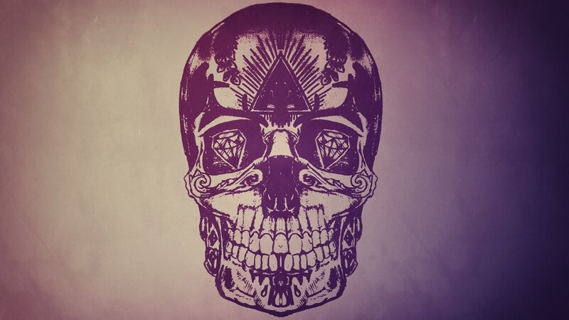 Skull with Decorative Patterns — Purple