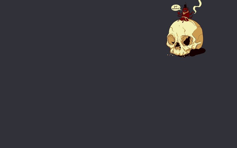 skull with devil character