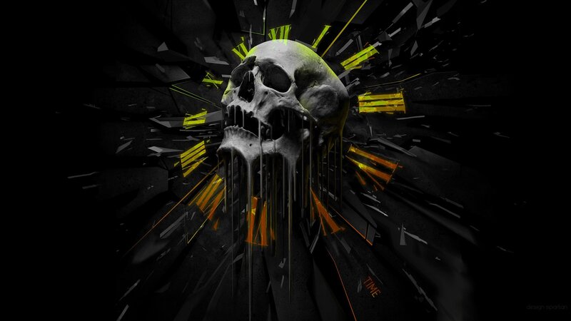 skull with dripping time