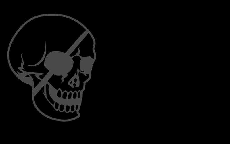 Skull with Eye Patch — Black