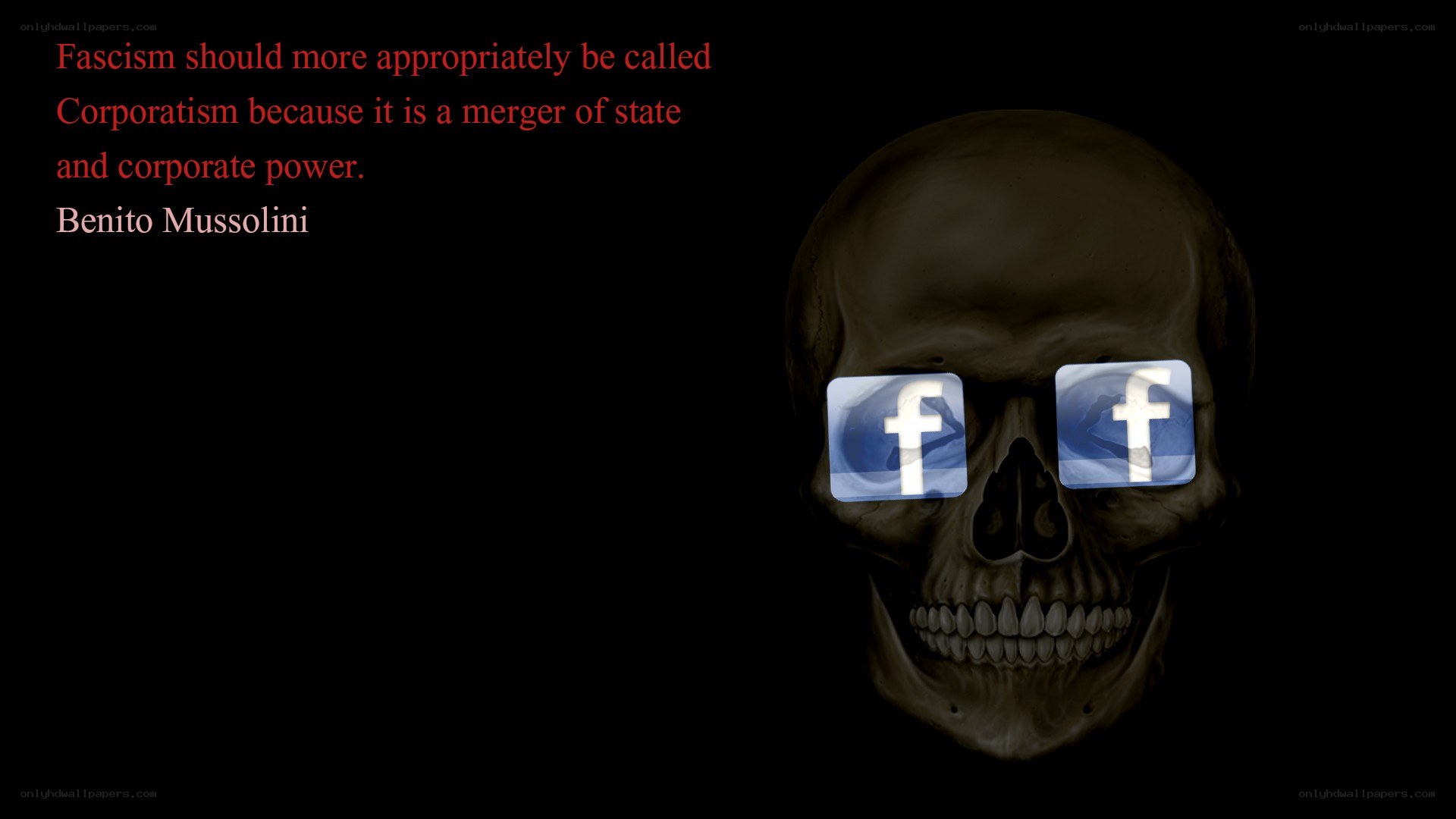Skull with Facebook logos