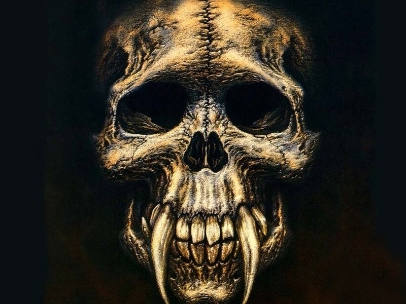 Skull with Fangs — Black, Dark