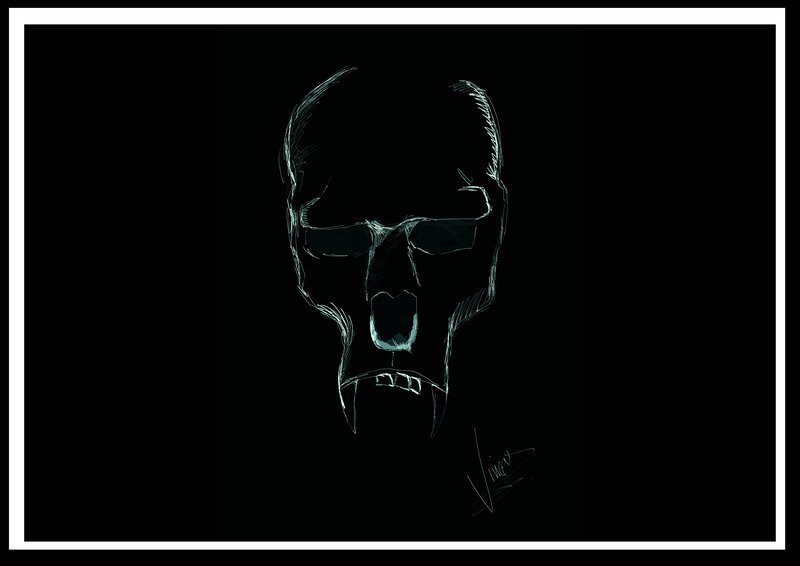 Skull with Fangs — Black